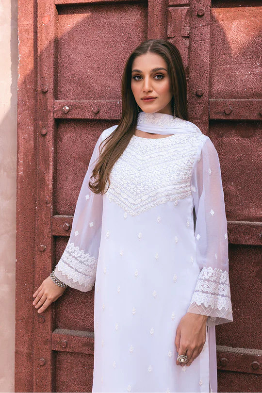 Azure | Embroidered Ensembles 3 Pcs | Snow Haze -  Azure Formal - Original Designer Dress - House of Maryam