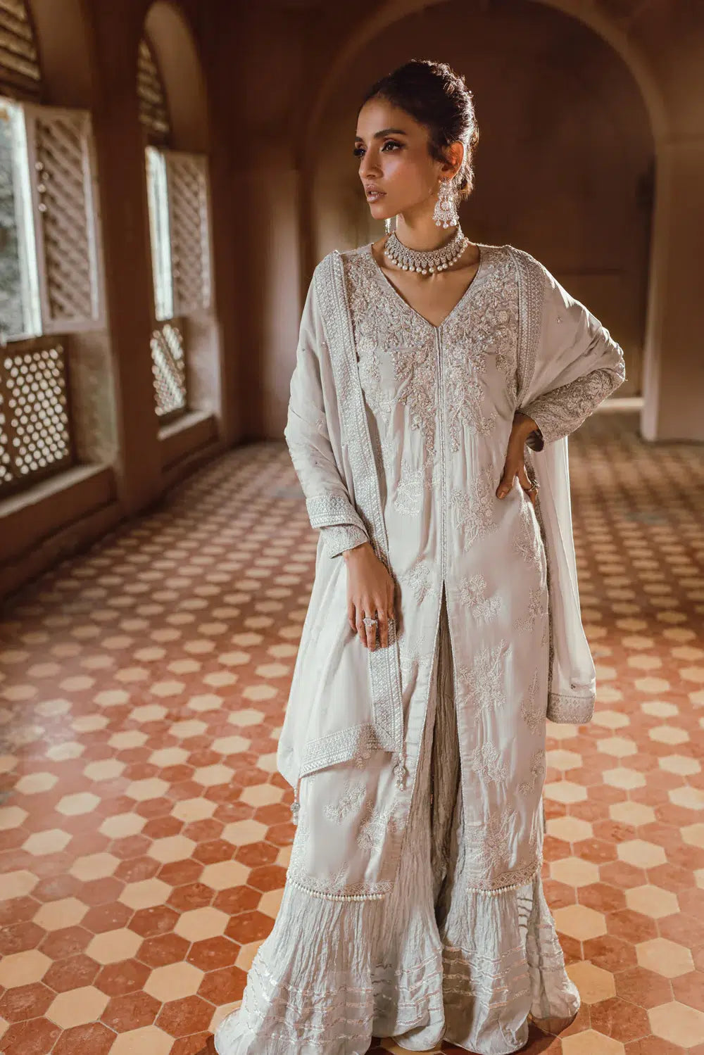 Azure | Embroidered Formals | Snowfall -  Azure Formal -  House of Maryam