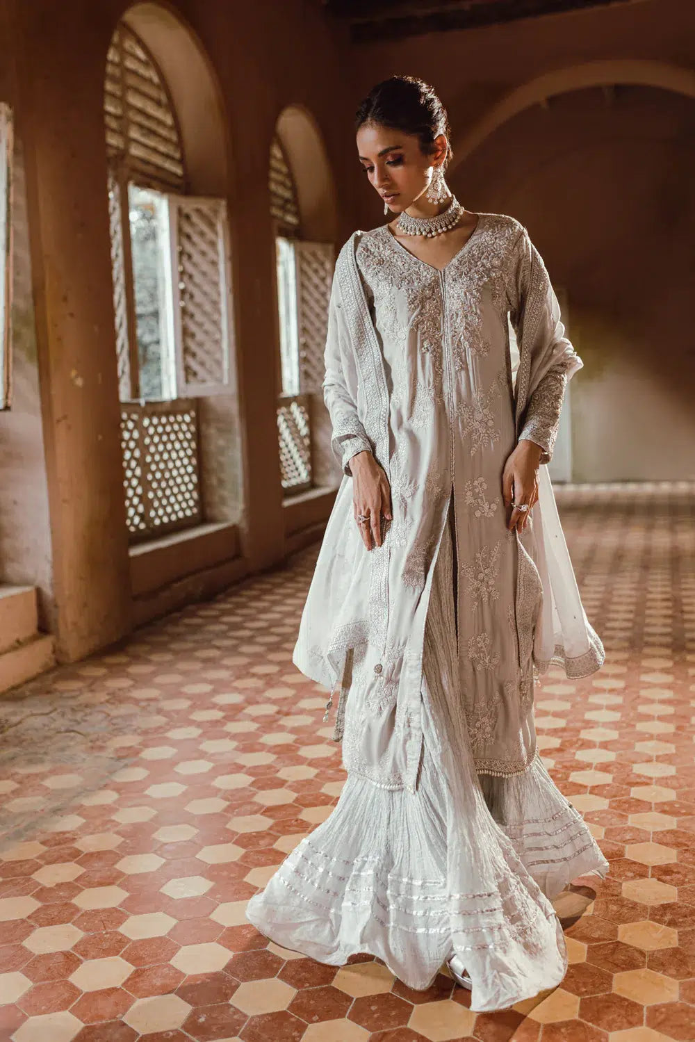 Azure | Embroidered Formals | Snowfall -  Azure Formal - Original Designer Dress - House of Maryam