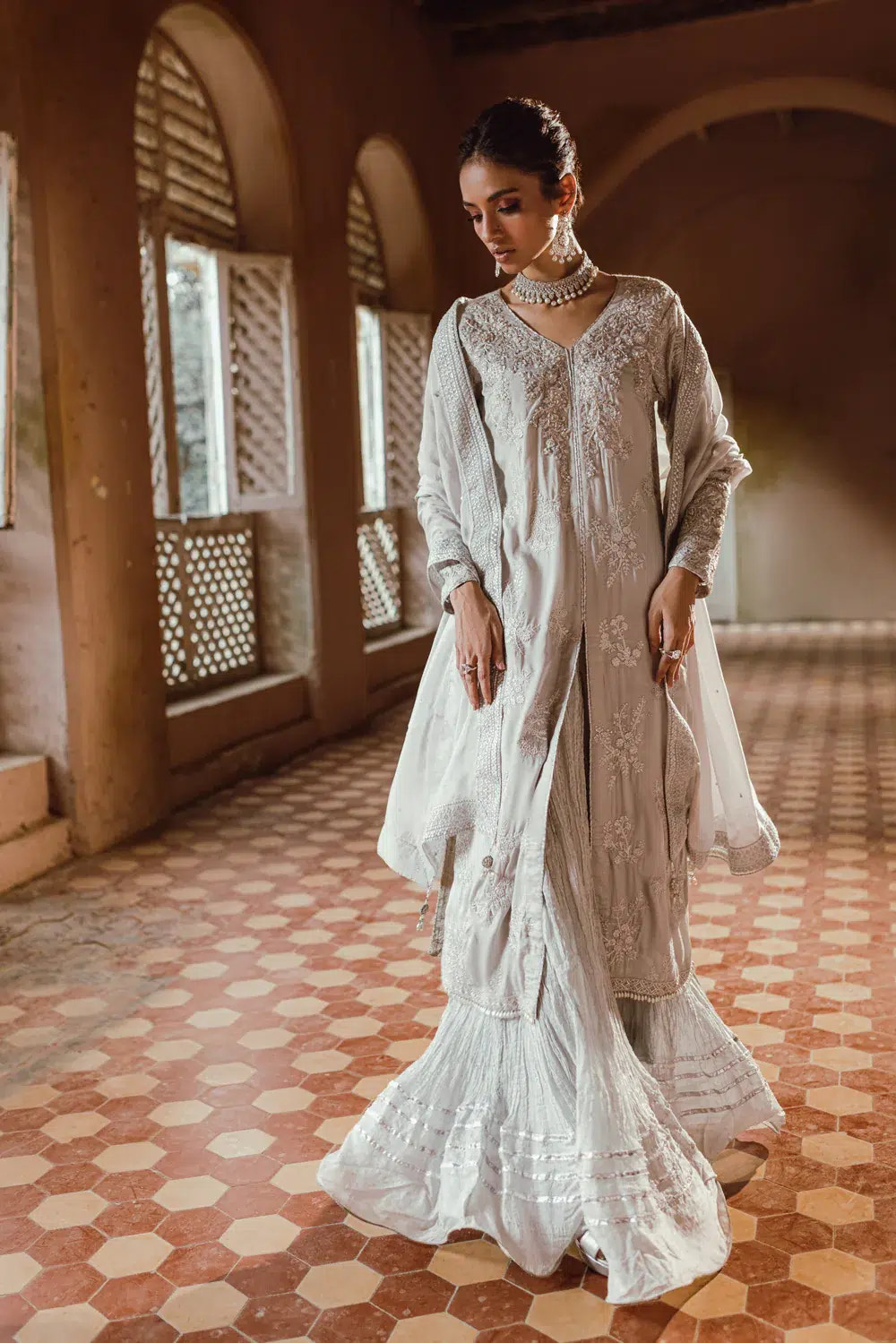 Azure | Embroidered Formals | Snowfall -  Azure Formal - Original Designer Dress - House of Maryam