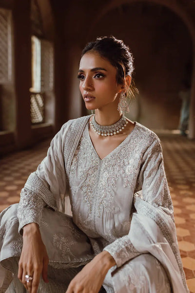 Azure | Embroidered Formals | Snowfall -  Azure Formal - Original Designer Dress - House of Maryam