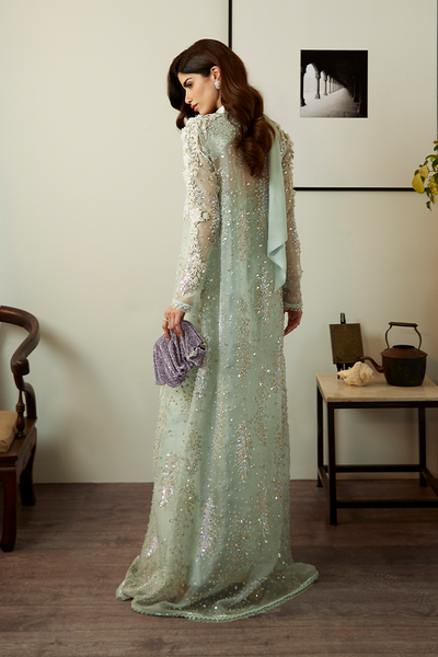 Suffuse Daisy ice blue organza shirt and raw silk pants, photo 2