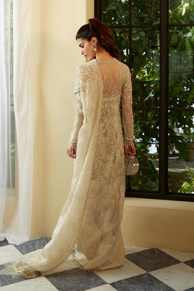 Suffuse Rosa pearl white organza dress and pants, photo 2