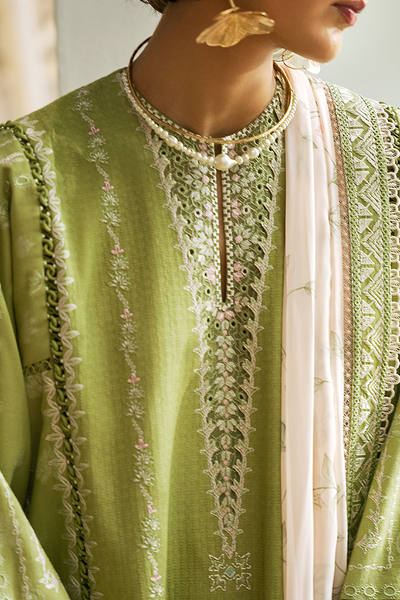 Suffuse Hessa parrot green jacquard kurta and culottes, photo 3