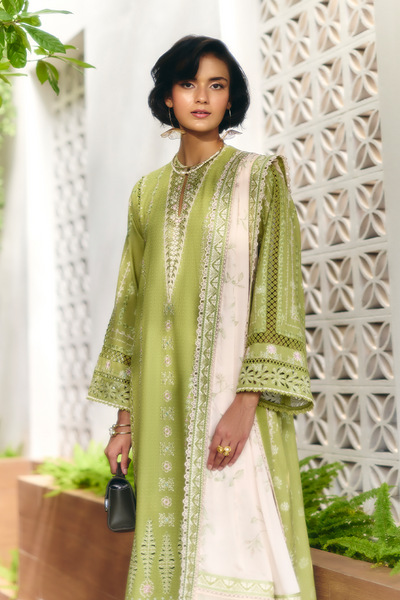Suffuse Hessa parrot green jacquard kurta and culottes, photo 2