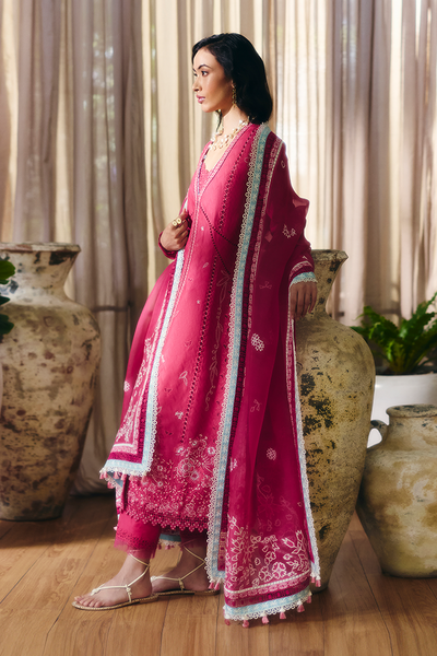 Suffuse Ruvina coral pink embroidered jacquard suit, photo 2