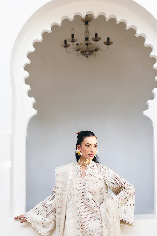 Suffuse Lera ivory embroidered lawn suit, photo 4