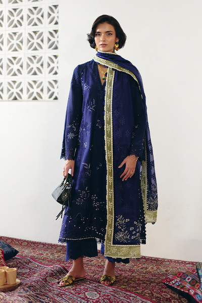 Suffuse Omavi indigo blue embroidered jacquard suit, photo 3