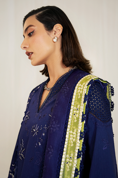 Suffuse Omavi indigo blue embroidered jacquard suit, photo 2