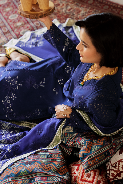 Suffuse Omavi indigo blue embroidered jacquard suit, photo 5