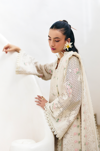 Suffuse Lera ivory embroidered lawn suit, photo 3