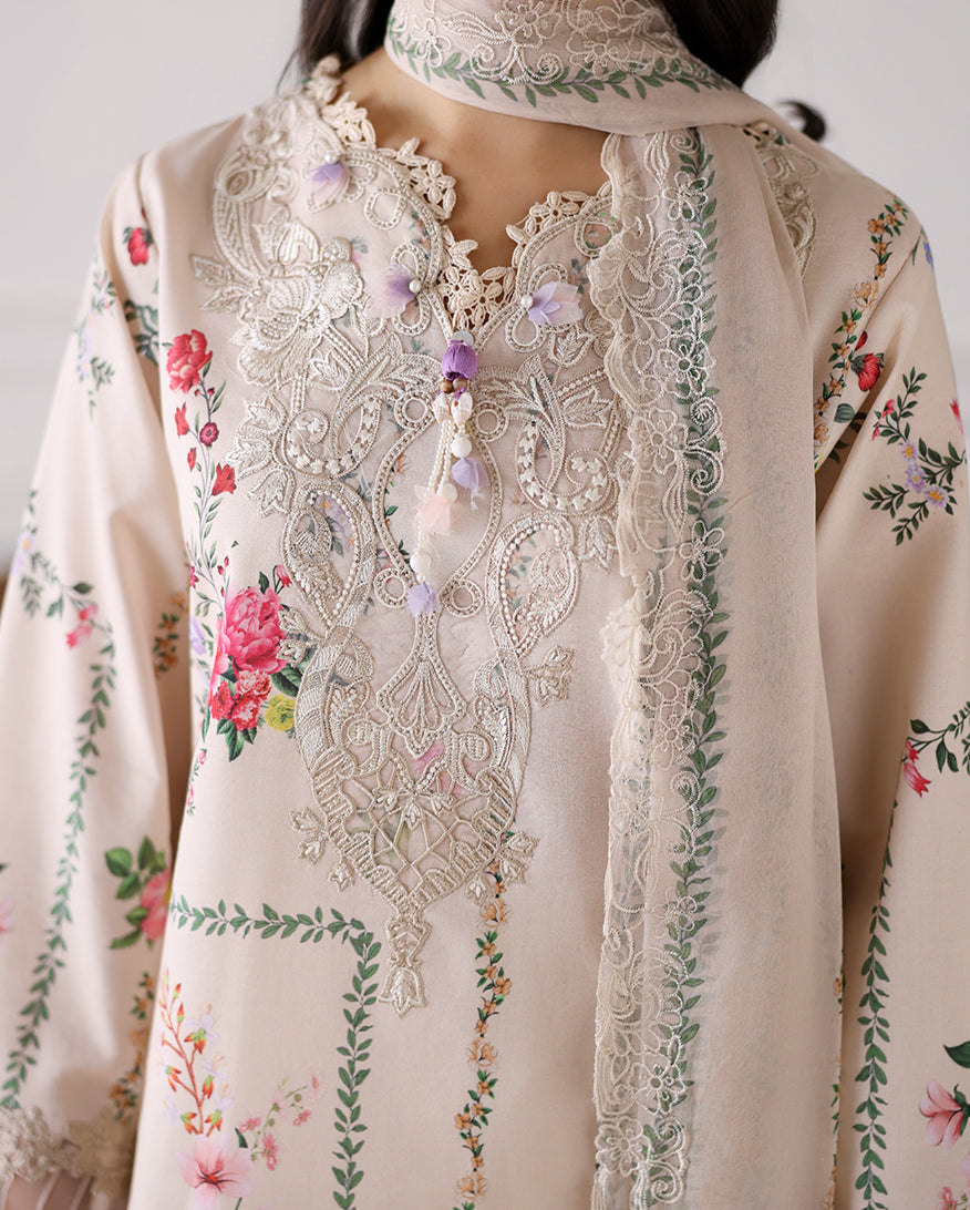 Roheenaz | Sunlit Tales Printed Embroidered Edit | Sunflare Petal-3