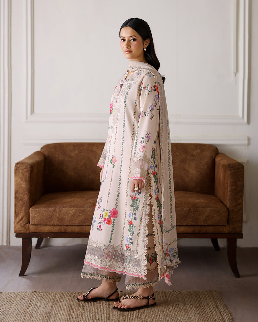 Roheenaz | Sunlit Tales Printed Embroidered Edit | Sunflare Petal-2