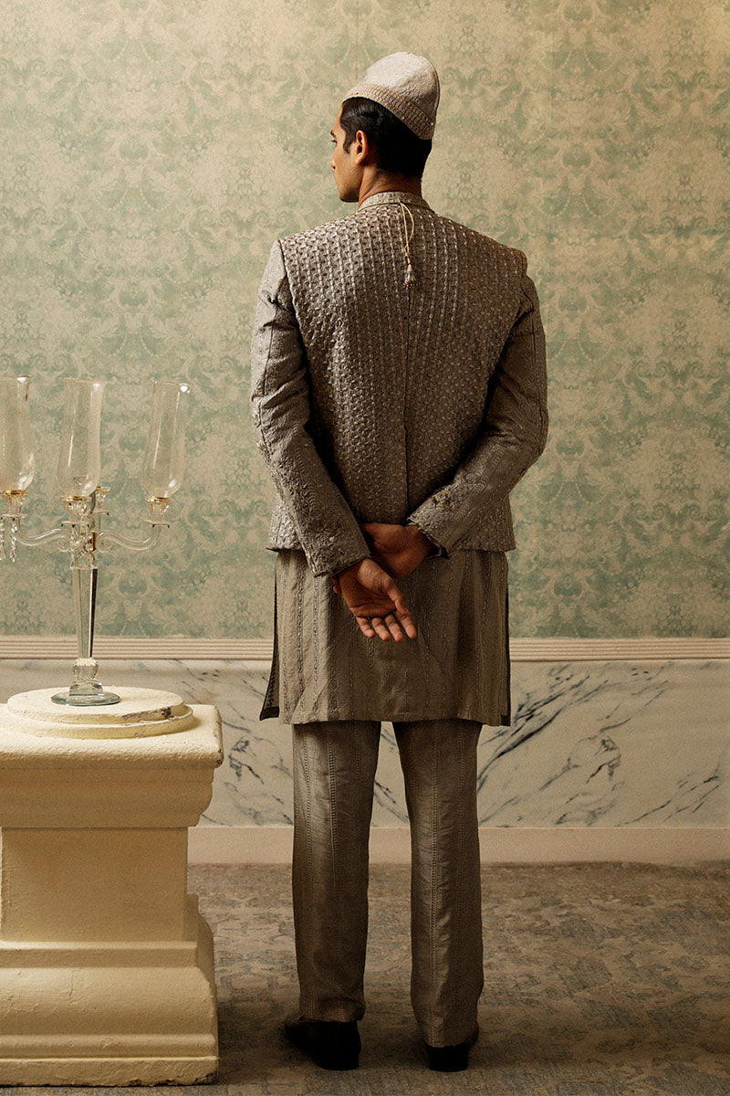 Republic By Omar Farooq | Bandhgala Suit | "Yusuf" Bandhgala Jacket -  Republic by Omar Farooq Bandhgala Suit - Original Designer Dress - House of Maryam