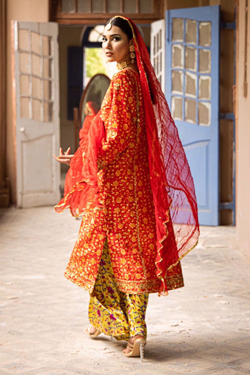 The Pink Tree Company | Wedding Wear | TANGERINE IN RED by Designer The Pink Tree Company - House of Maryam - Pakistani Designer Ethnic Wear in {{ shop.shopifyCountryName }}