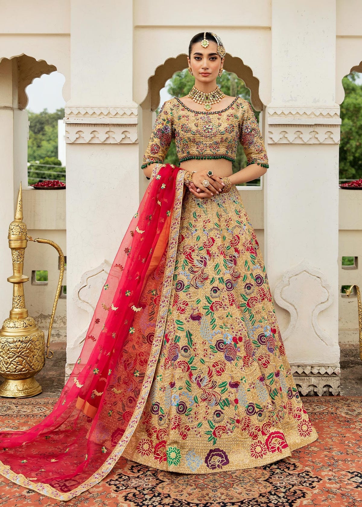 Waqas Shah | Taj Mahal | HUSNA BANO -  Waqas Shah Bridal - Original Designer Dress - House of Maryam