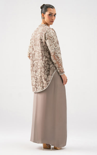 Asifa and Nabeel | Lyle Luxury Formals 25 | Taupe Bloom Drape Set