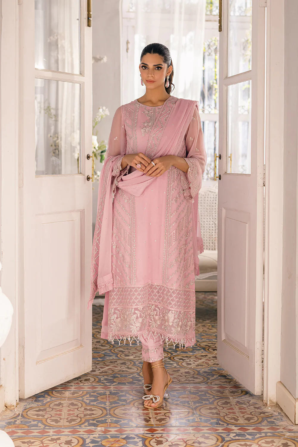 Azure | Ensembles Embroidered Formals | Tender Tulip -  Azure Luxury - Original Designer Dress - House of Maryam