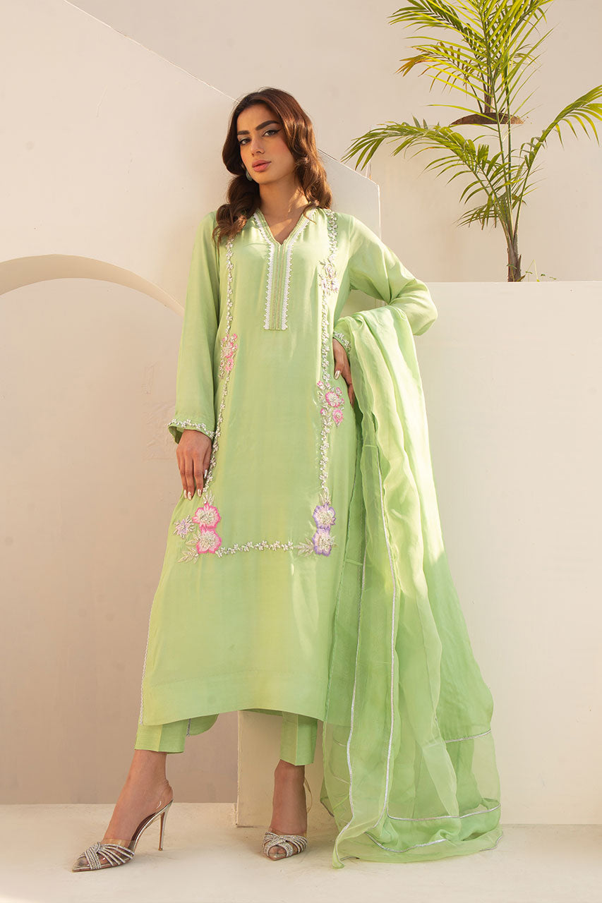 Leon | Leon Luxe Collection | Lush Green Symphony by Designer Leon - House of Maryam - Pakistani Designer Ethnic Wear in {{ shop.shopifyCountryName }}