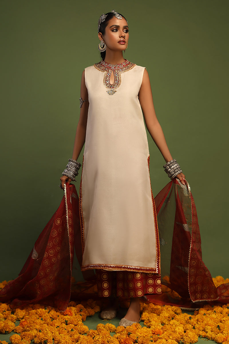 Wardha Saleem | Luxury Pret Traditional Wear | NAQSH - SHIRT WITH IZAAR (2 PC) -  Wardha Saleem Ladies Clothes - Original Designer Dress - House of Maryam