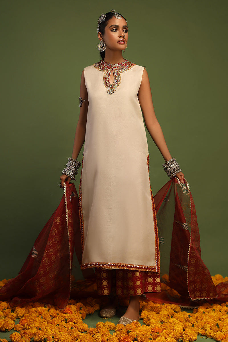 Wardha Saleem | Luxury Pret Traditional Wear | NAQSH - SHIRT WITH IZAAR (2 PC) -  Wardha Saleem Ladies Clothes - Original Designer Dress - House of Maryam