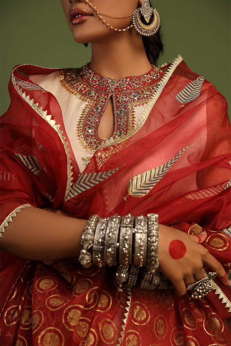 Wardha Saleem | Luxury Pret Traditional Wear | NAQSH - SHIRT WITH IZAAR (2 PC) -  Wardha Saleem Ladies Clothes - Original Designer Dress - House of Maryam