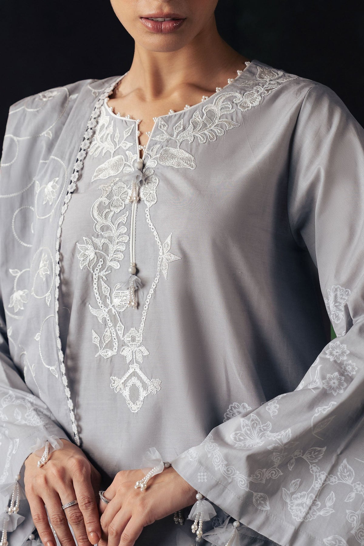Cross Stitch | The Moonsoon Edit 26 | SELENE GLOW-3PC PRINTED SUIT, image 3