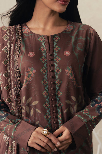 Cross Stitch | The Moonsoon Edit 26 | BRUNETTE GLAM-3PC PRINTED SUIT