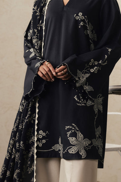 Cross Stitch | The Moonsoon Edit 26 | EBONY LACE-3PC PRINTED SUIT