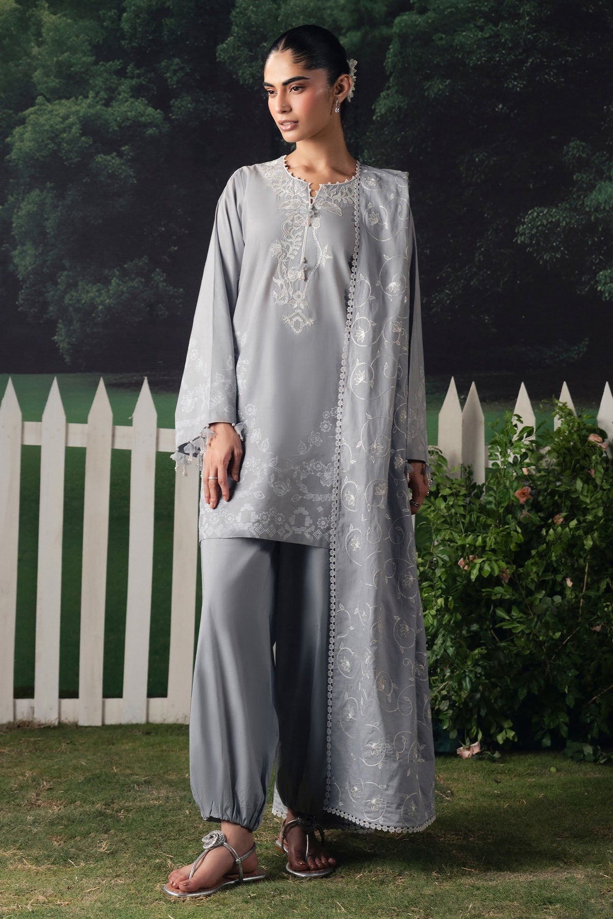 Cross Stitch | The Moonsoon Edit 26 | SELENE GLOW-3PC PRINTED SUIT