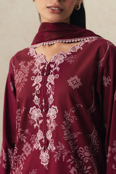 Cross Stitch | The Moonsoon Edit 26 | VELVET WHISPER-3PC PRINTED SUIT