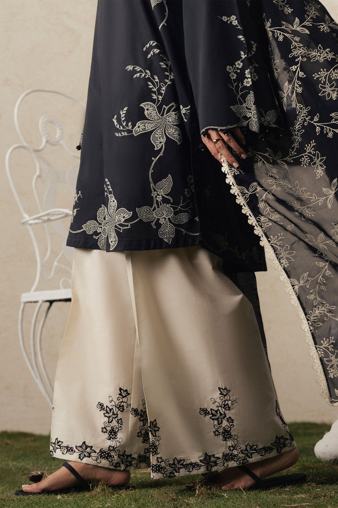 Cross Stitch | The Moonsoon Edit 26 | EBONY LACE-3PC PRINTED SUIT, image 4
