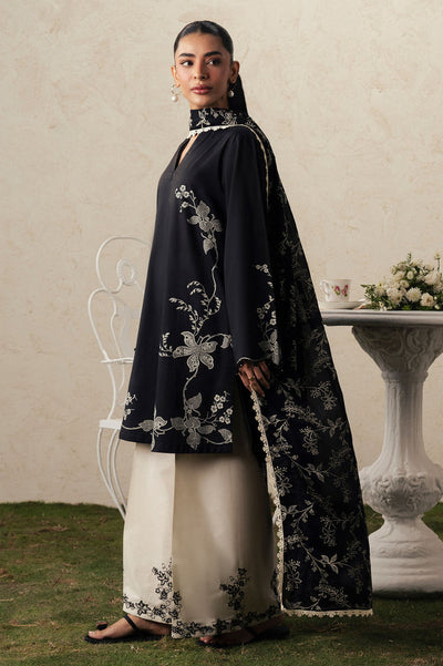 Cross Stitch | The Moonsoon Edit 26 | EBONY LACE-3PC PRINTED SUIT