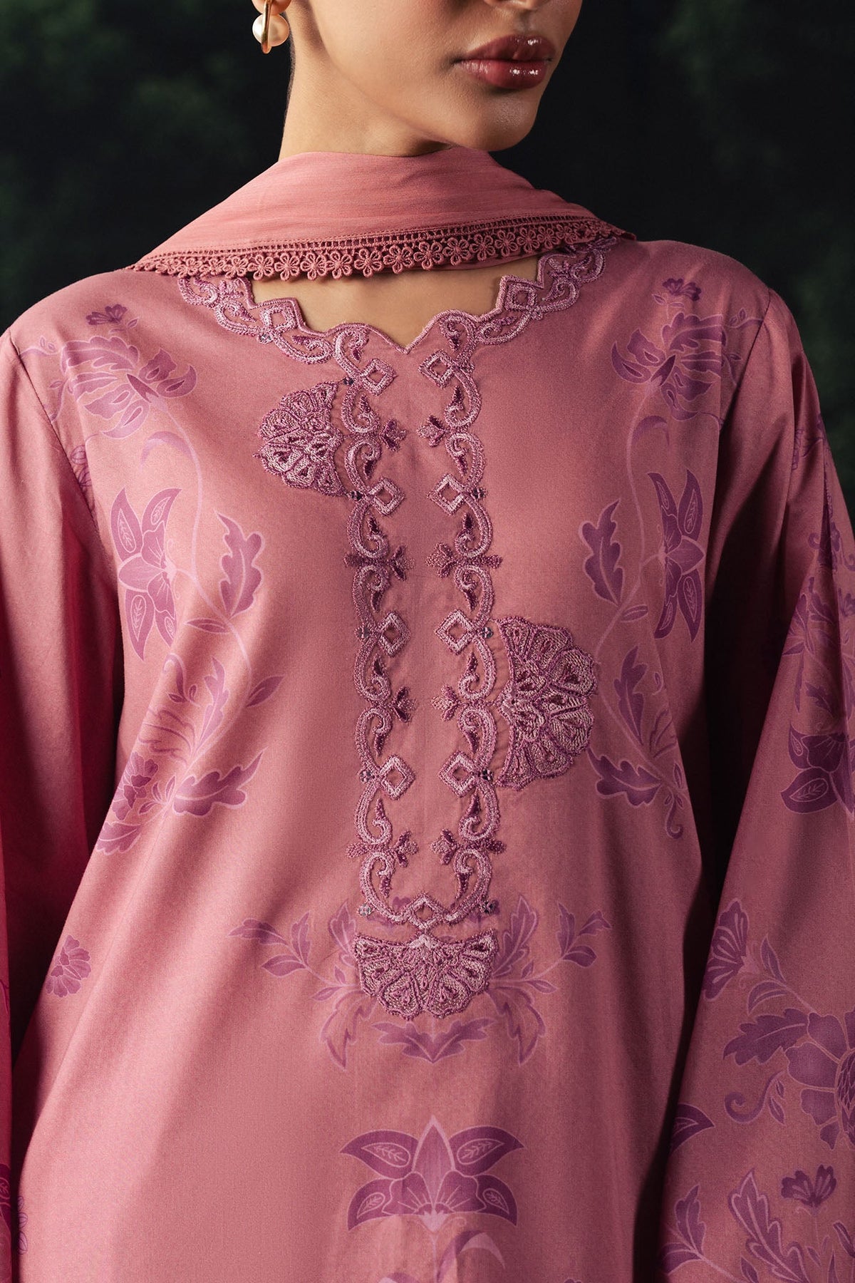 Cross Stitch | The Moonsoon Edit 26 | BLUSH ESSENCE-3PC PRINTED SUIT, image 3