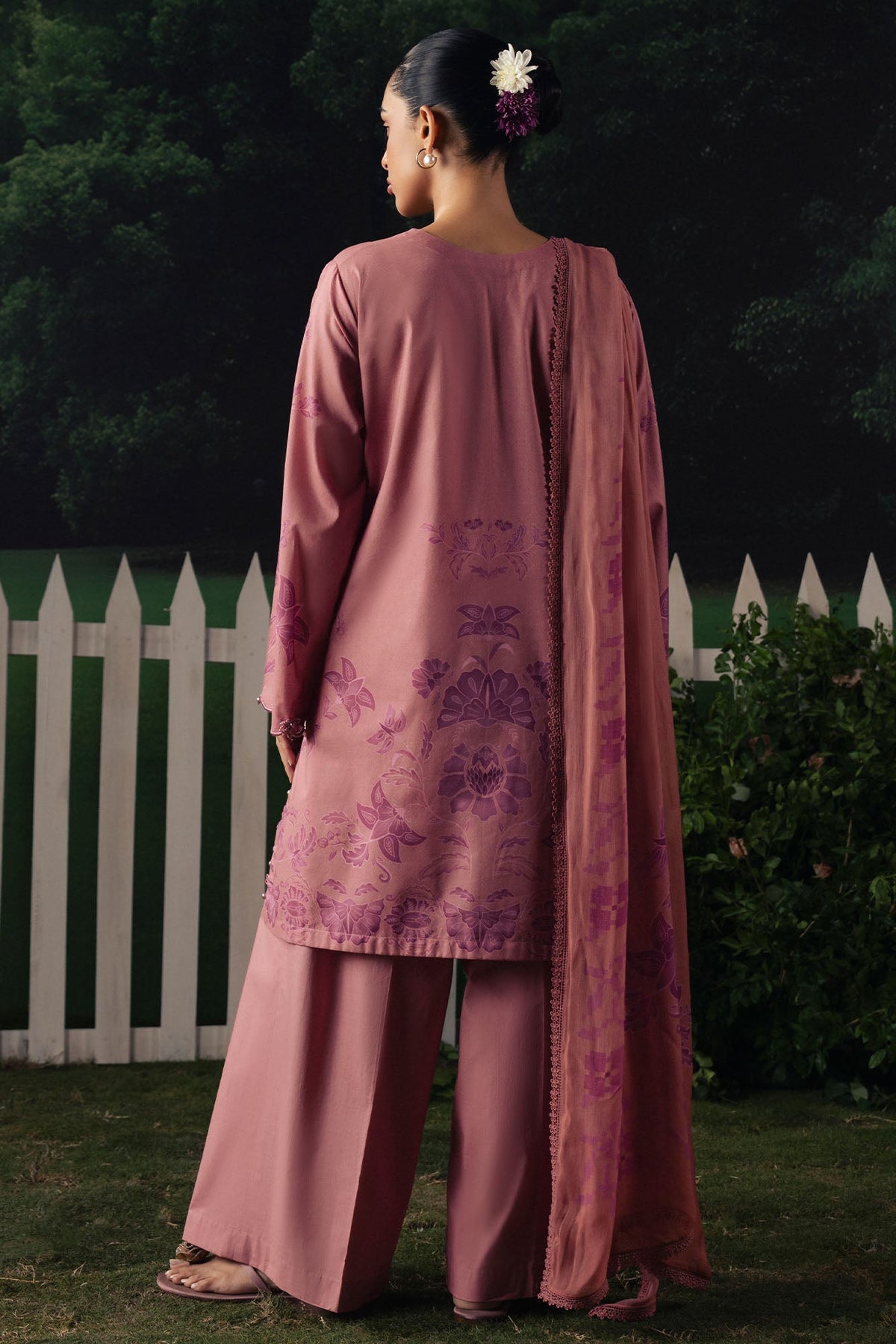 Cross Stitch | The Moonsoon Edit 26 | BLUSH ESSENCE-3PC PRINTED SUIT, image 2