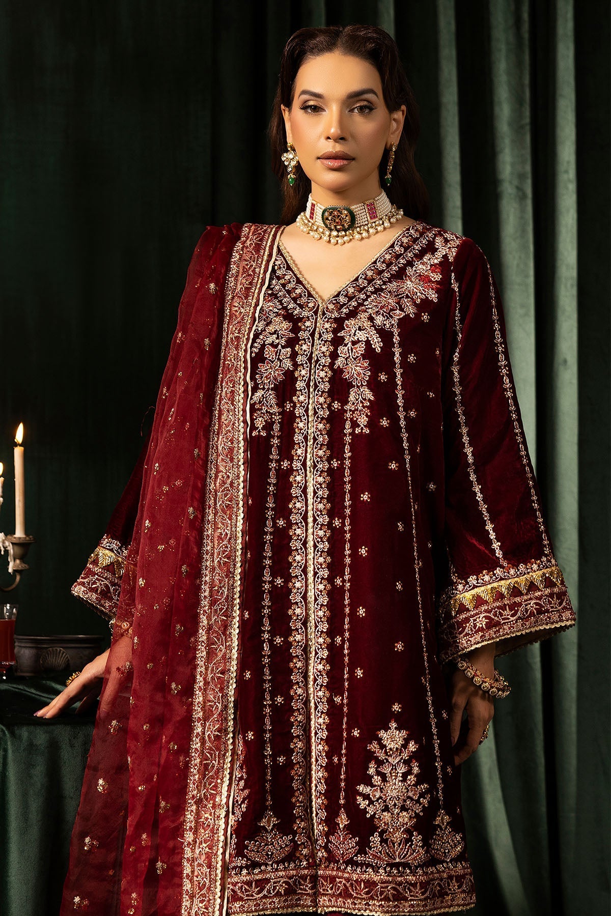 Motifz | Velvet Formals | 5099-SANDAL -  Motifz Ladies Clothes - Original Designer Dress - House of Maryam