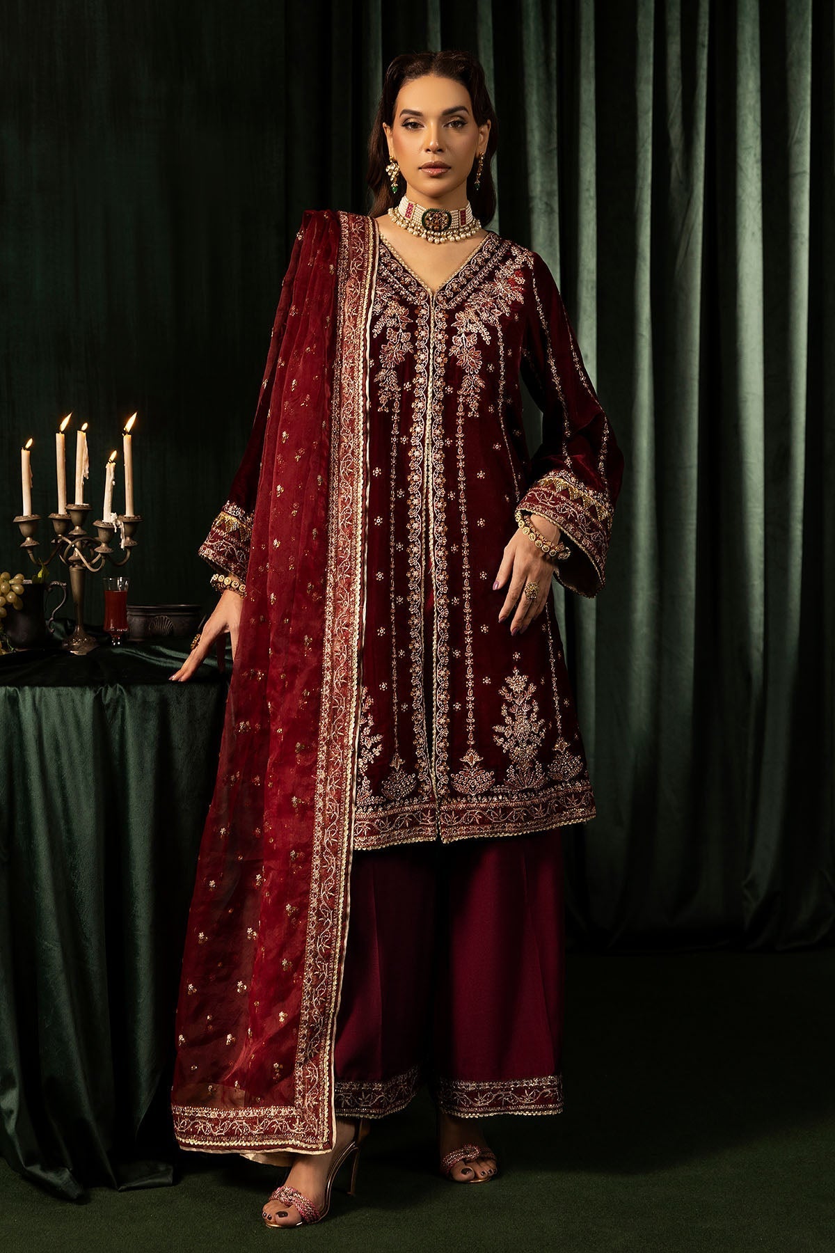 Motifz | Velvet Formals | 5099-SANDAL -  Motifz Ladies Clothes - Original Designer Dress - House of Maryam