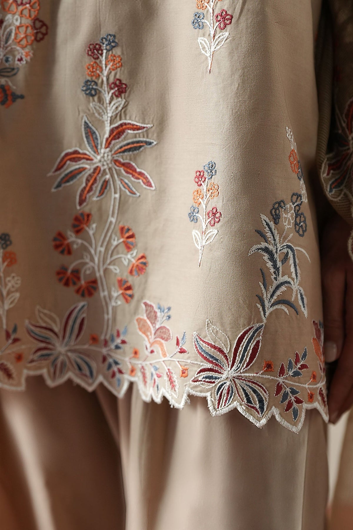 Cross Stitch | Mahiri Embroidered Collection 26 |DUSTY SAGE-5