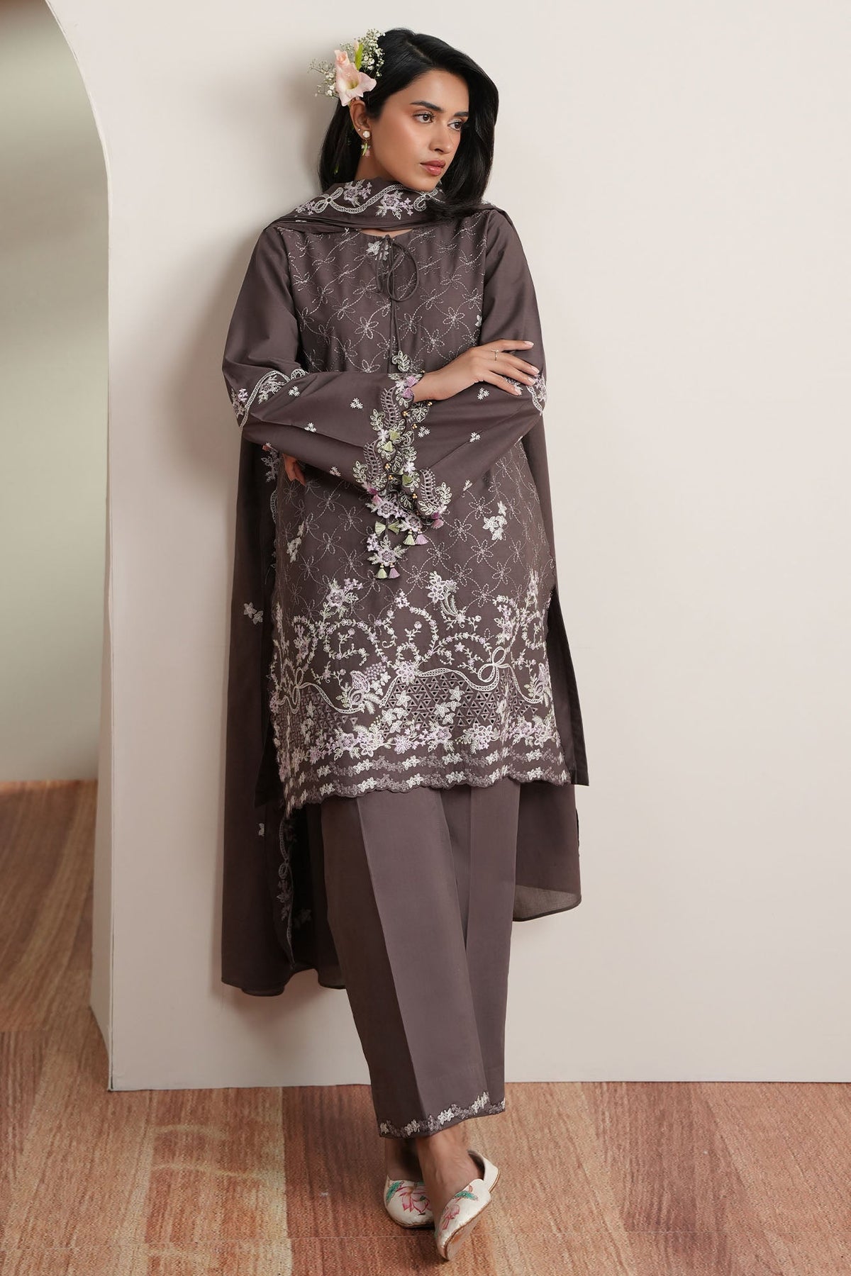 Cross Stitch | Mahiri Embroidered Collection 26 |COCOA WHISPER