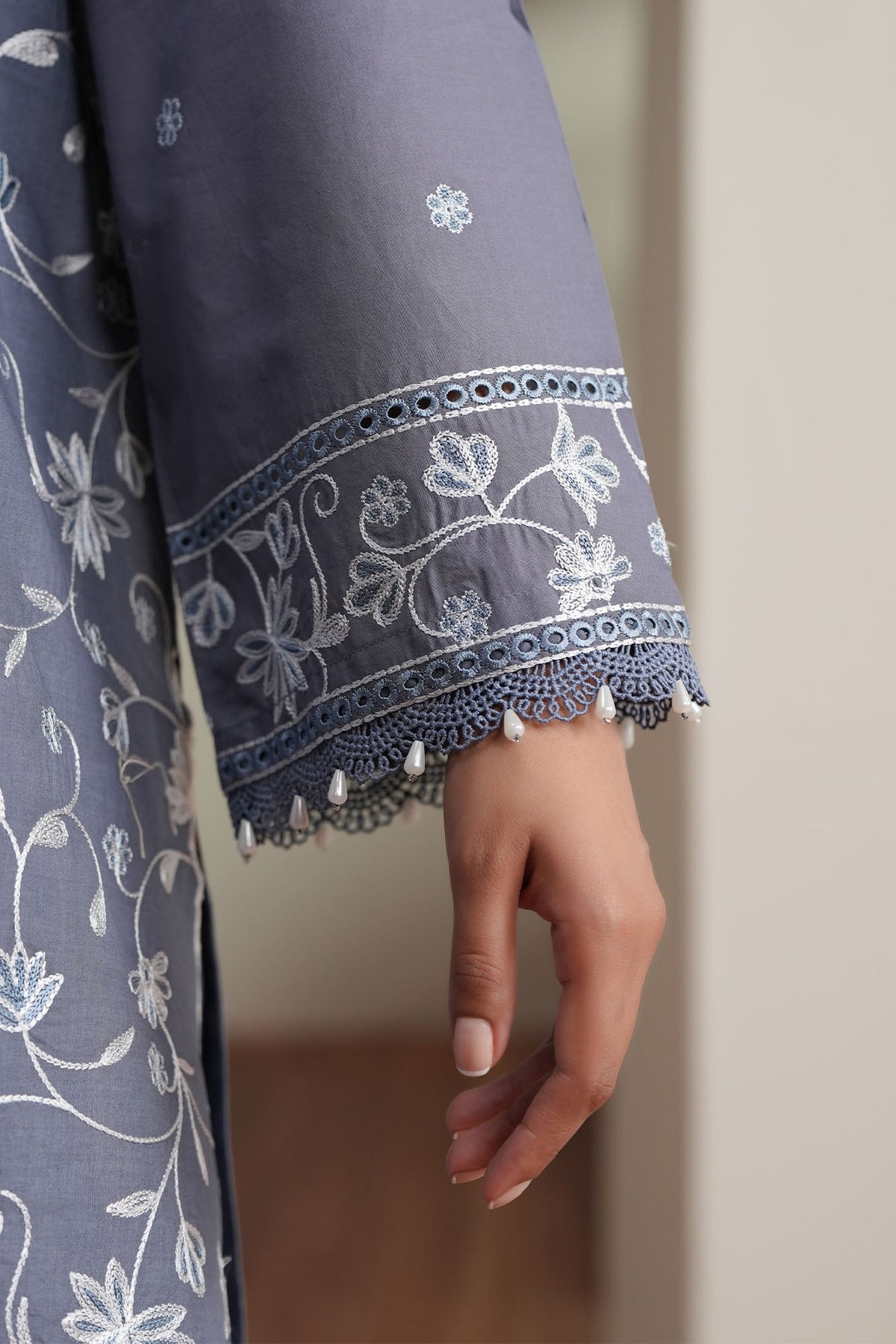 Cross Stitch | Mahiri Embroidered Collection 26 | SLATE PETALS-5