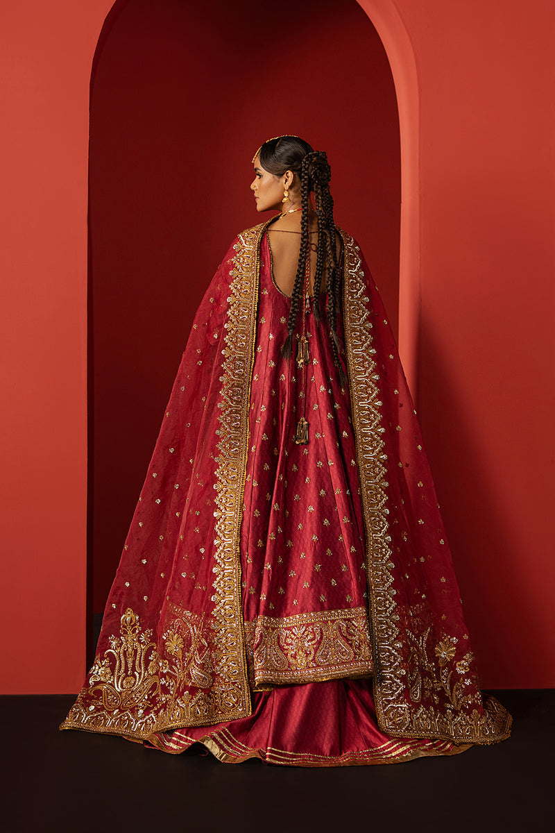 Afrozeh Bahaar coral red shirt and lehenga, photo 2