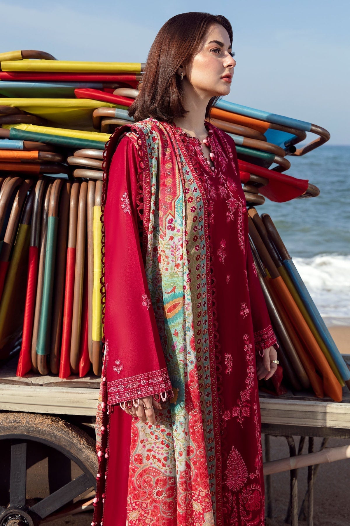 Zaha | Embroidered Lawn Collection | EIRA (ZL23-10 B) -  Zaha Luxury - Original Designer Dress - House of Maryam