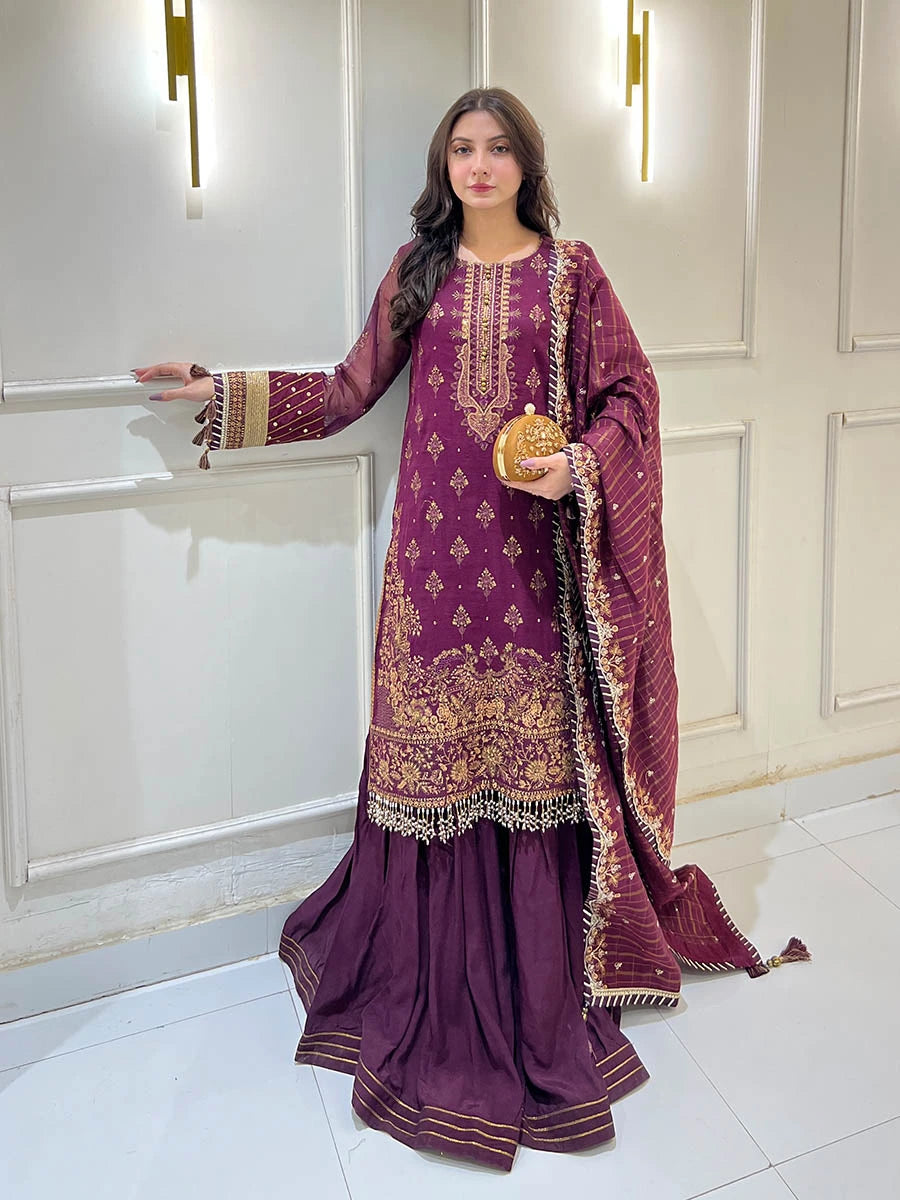 Salitex | Signature Festive Chiffon | SUNW6JI040UT -  Salitex Ladies Clothes - Original Designer Dress - House of Maryam