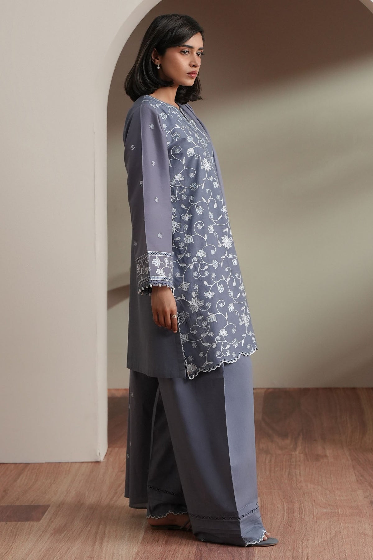 Cross Stitch | Mahiri Embroidered Collection 26 | SLATE PETALS-4