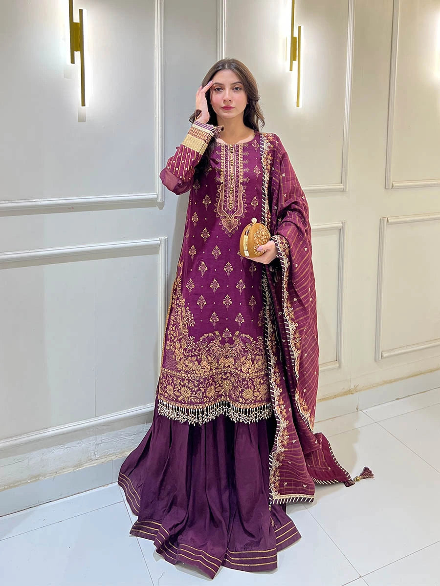 Salitex | Signature Festive Chiffon | SUNW6JI040UT -  Salitex Ladies Clothes - Original Designer Dress - House of Maryam