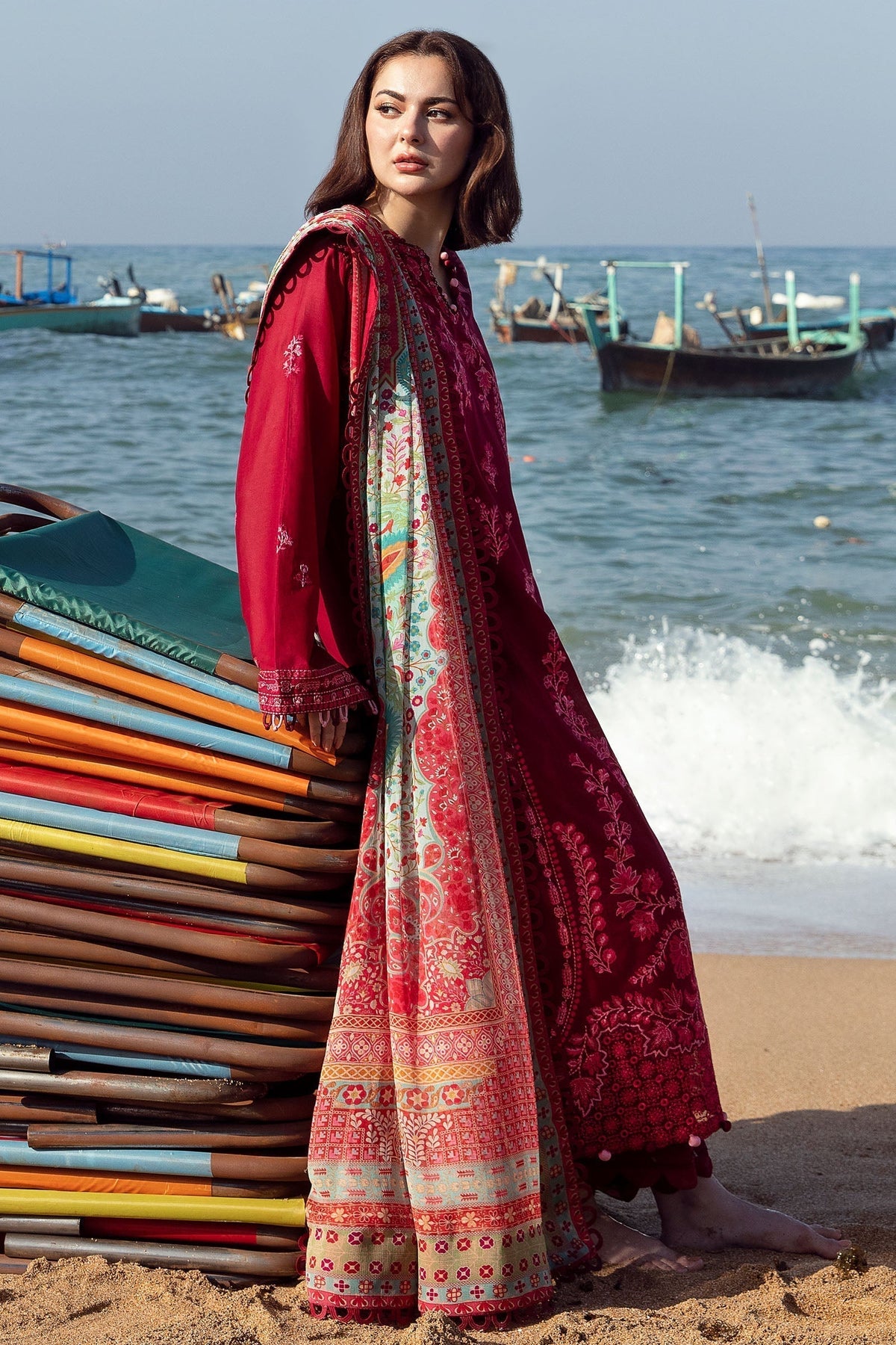 Zaha | Embroidered Lawn Collection | EIRA (ZL23-10 B) -  Zaha Luxury - Original Designer Dress - House of Maryam