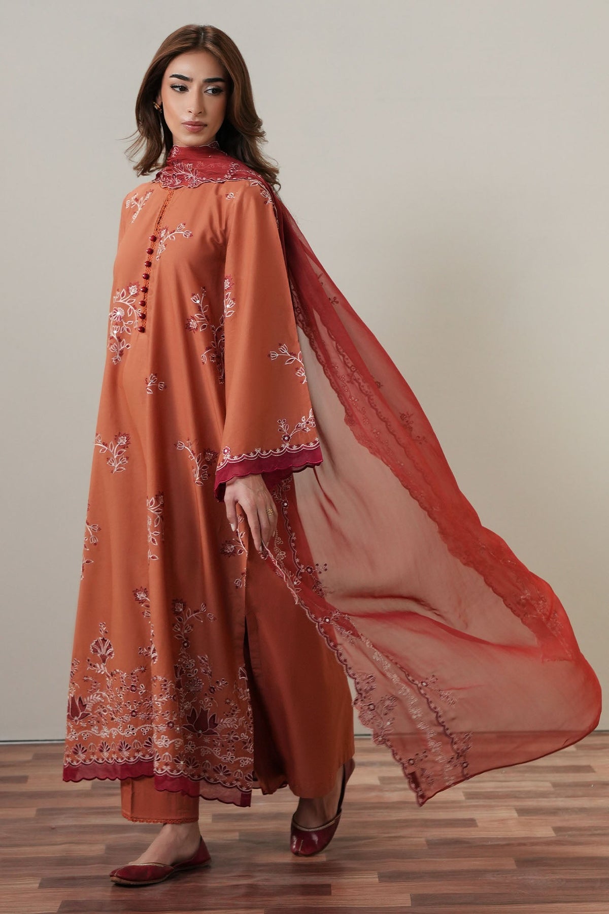 Cross Stitch | Mahiri Embroidered Collection 26 |SCARLET EMBER-6