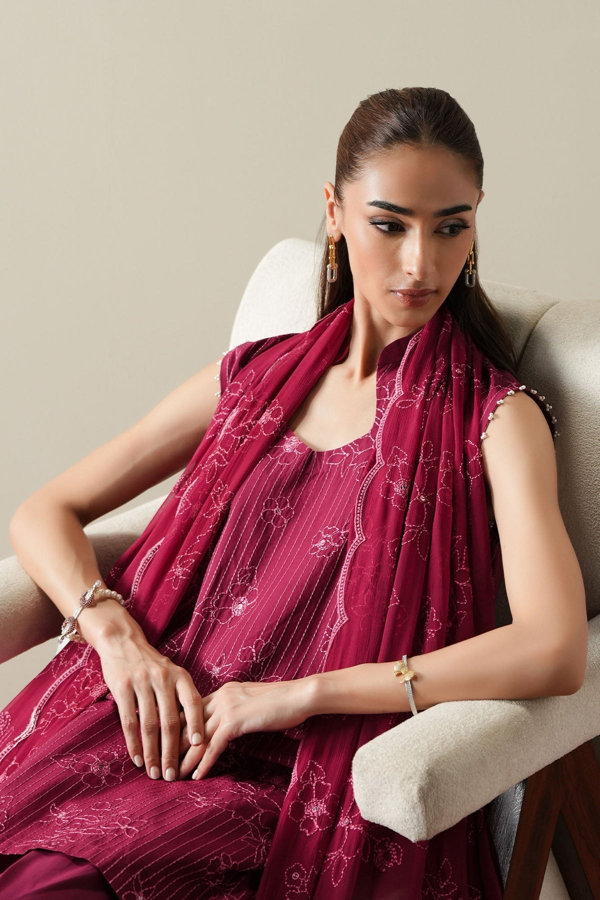 Cross Stitch | Mahiri Embroidered Collection 26 |RUBY GLOW-5