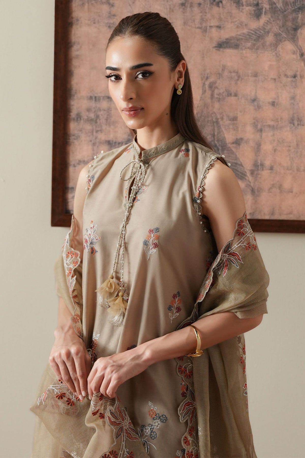 Cross Stitch | Mahiri Embroidered Collection 26 |DUSTY SAGE-6