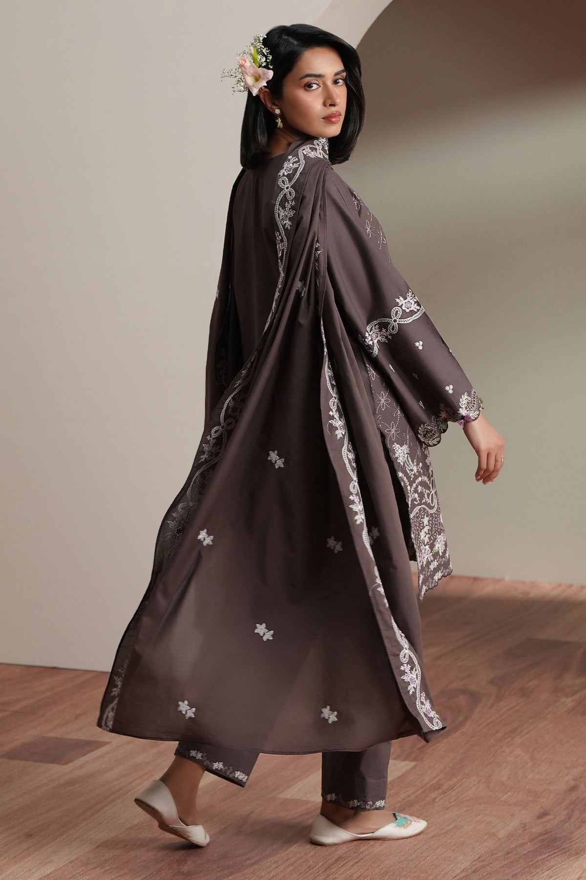 Cross Stitch | Mahiri Embroidered Collection 26 |COCOA WHISPER-2